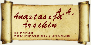 Anastasija Arsikin vizit kartica